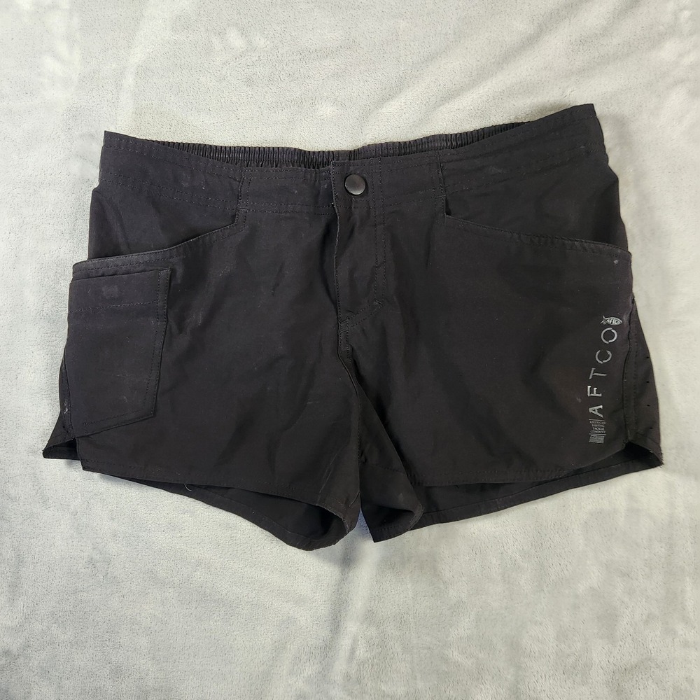 AFTCO Microbyte Fishing‎ Shorts Sz 6 Black Beach Hiking Camping Outdoor